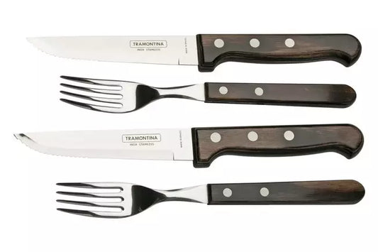 Steakmesserset Gaucho Churrasco 2 Messer & 2 Gabeln