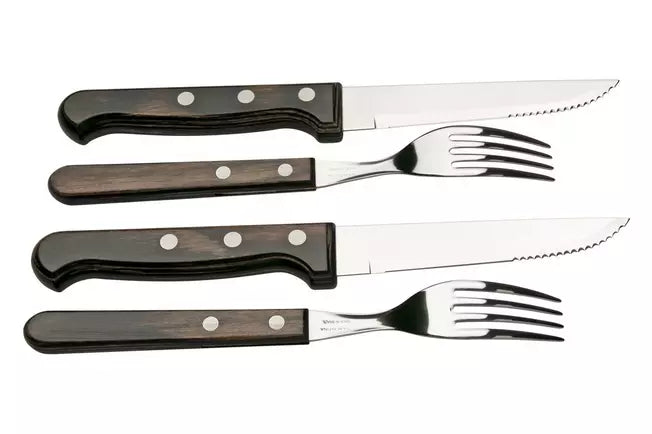 Steakmesserset Gaucho Churrasco 2 Messer & 2 Gabeln