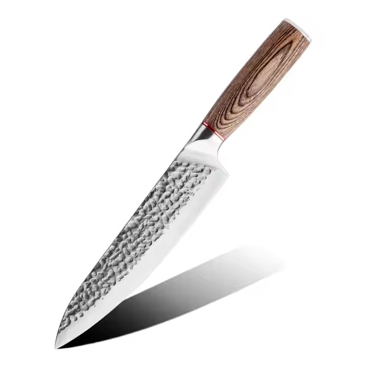 Kochmesser 20cm Chefmesser Griff Pakka Holz