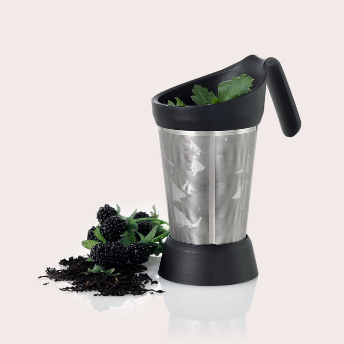 Teefilter Grantea, mit Abtropfständer, Edelstahl/Kunststoff, D: 7,7 cm, H: 15 cm