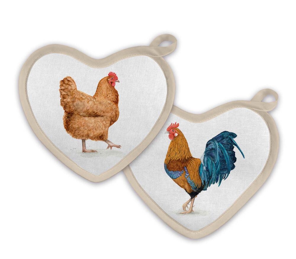 Topflappen Set Chicken & Rooster