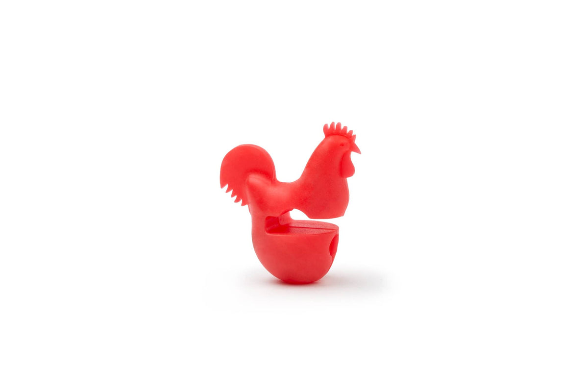 Kochlöffelhalter Rooster rot  mit Topfclip