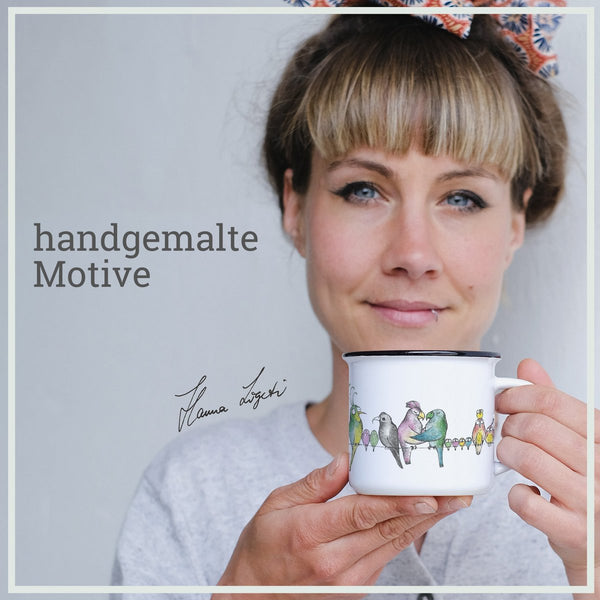 Keramiktasse – Vogelparade