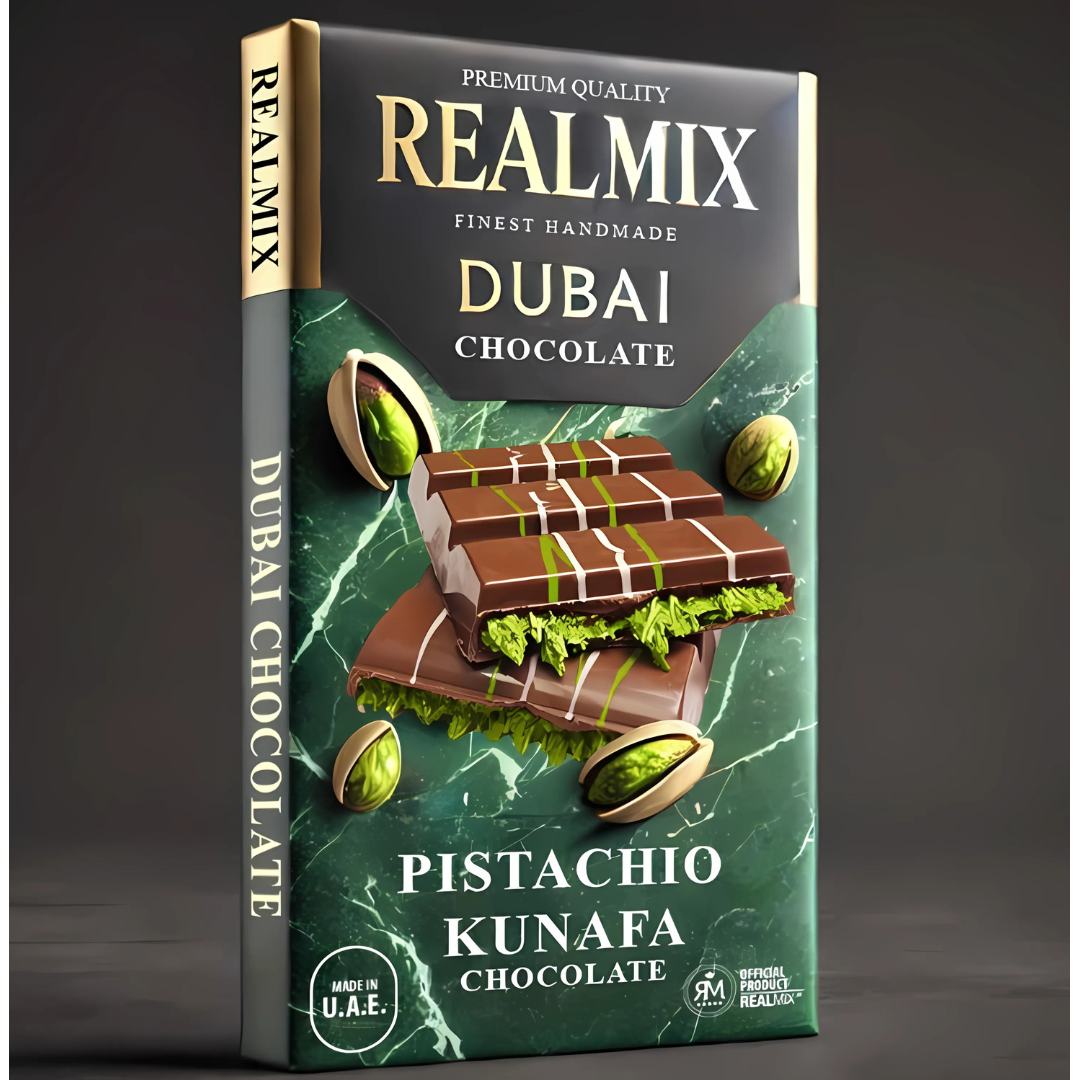 Realmix Original Pistazien Dubai Schokolade - 60g - Made in U.A.E