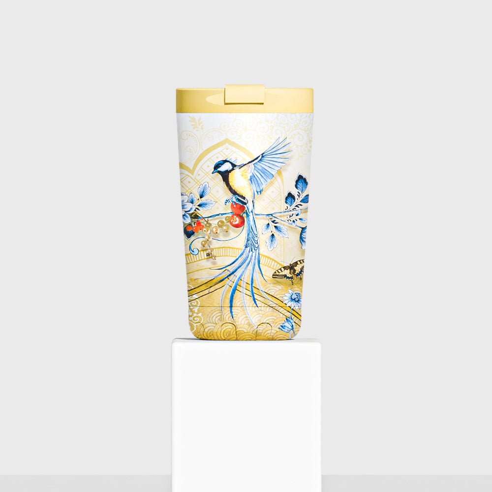 Kaffeebecher to go  Edelstahl 12h kalt 6h Safran Gold 2,0 - 350 ml to -go isolierter Kaffeetasse