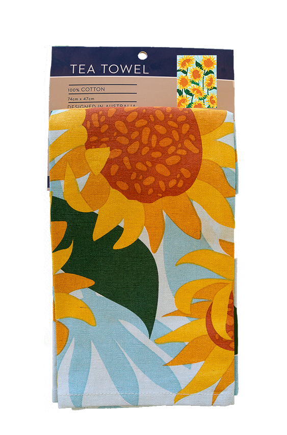 Geschirrtuch - Sonnenblumen Baumwolle 74cm x 47cm
