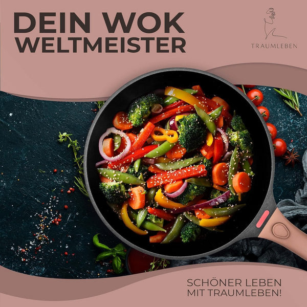 Wokpfanne 28 cm mit abnehmbarem Griff