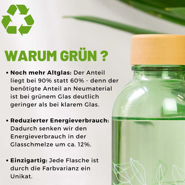 Trinkflasche Glas GREEN HARMONY 0,7 l