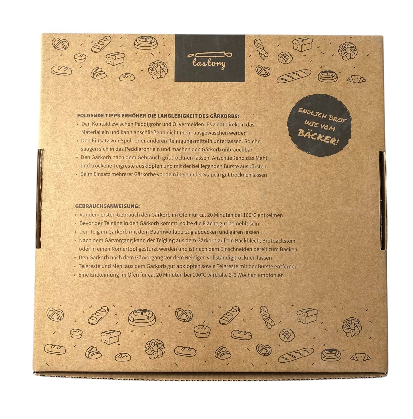 Gärkorb Set Ø 25 cm DIY Brot Back Kit