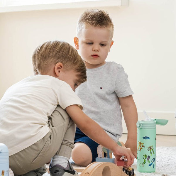 Trinkflasche Edelstahl 24h kalt 12h Kinder - Grüne Transformatoren - 350ML