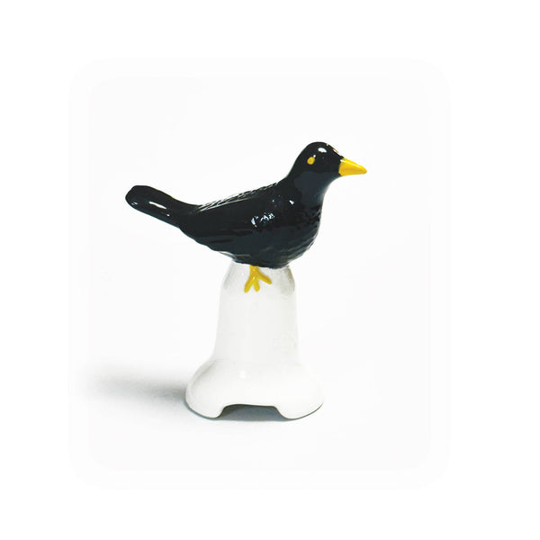 Pie Bird Amsel Kuchenlüfter, Pastetenlüfter Keramik Schwarz/Weiß