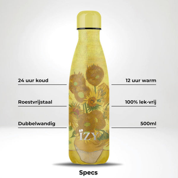 Trinkflasche Edelstahl 24h kalt 12h Sonnenblumen - Van Gogh - 500ML