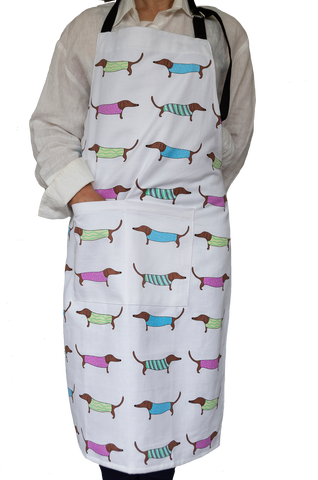 Schürze – Sausage Dogs, 100 % Heavy Drill-Baumwolle