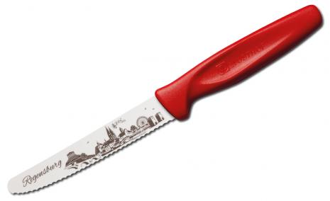 Brotzeitmesser 11cm rot Regensburg Stadtblick
