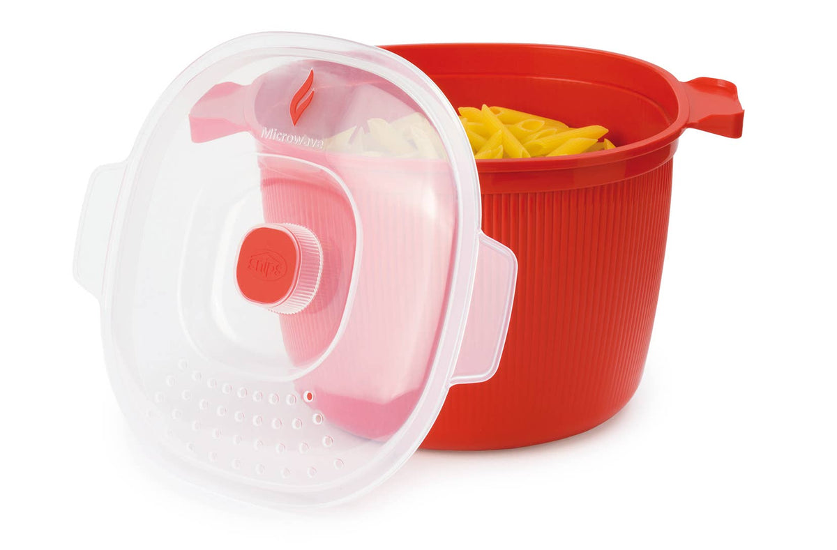 Pasta und Kartoffeln Mikrowellenkocher 4L. - Rot