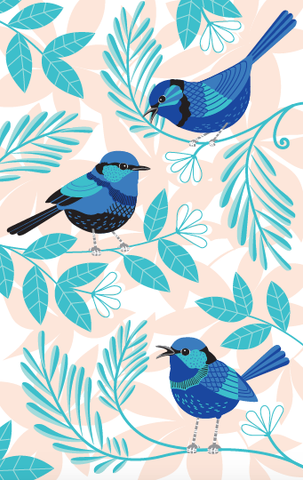 Geschirrtuch - Blue Wren Baumwolle 74cm x 47cm