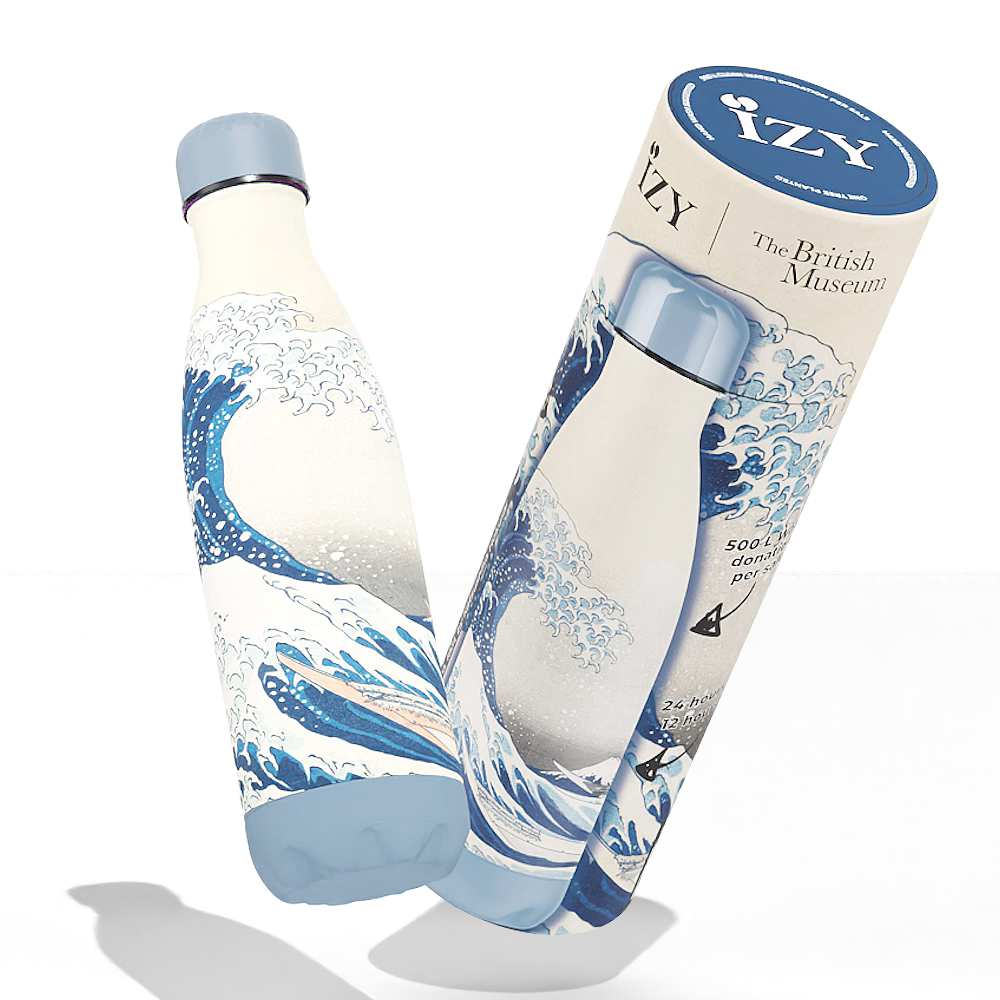 Trinkflasche Edelstahl 24h kalt 12h IZY-Flaschen x The Great Wave – 500 ml