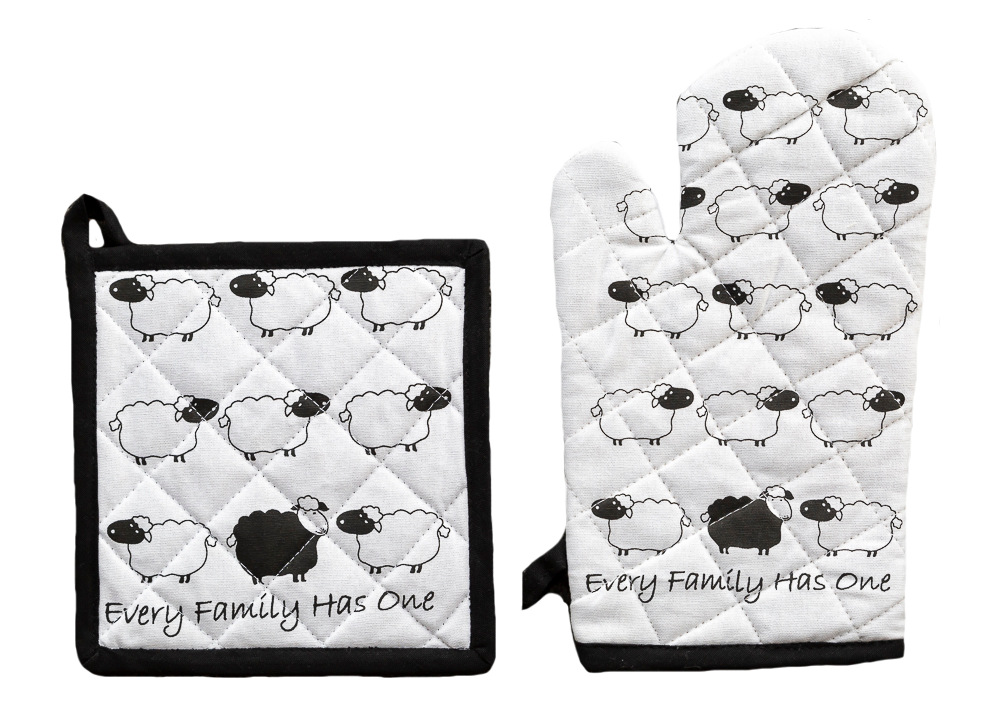Ofenhandschuhen und Topflappen-Set EFHO Black Sheep