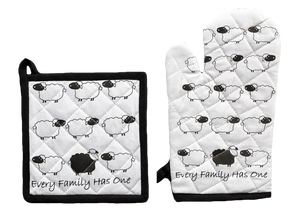 Ofenhandschuhen und Topflappen-Set EFHO Black Sheep