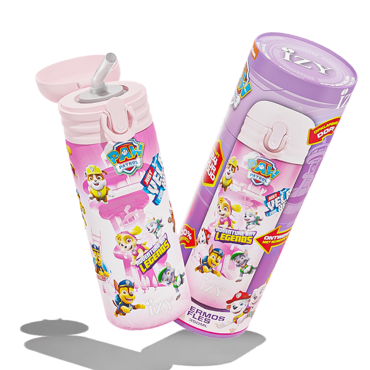 Trinkflasche Edelstahl 24h kalt 12h Kinder - Paw Patrol - Refresh Pink - 350ML