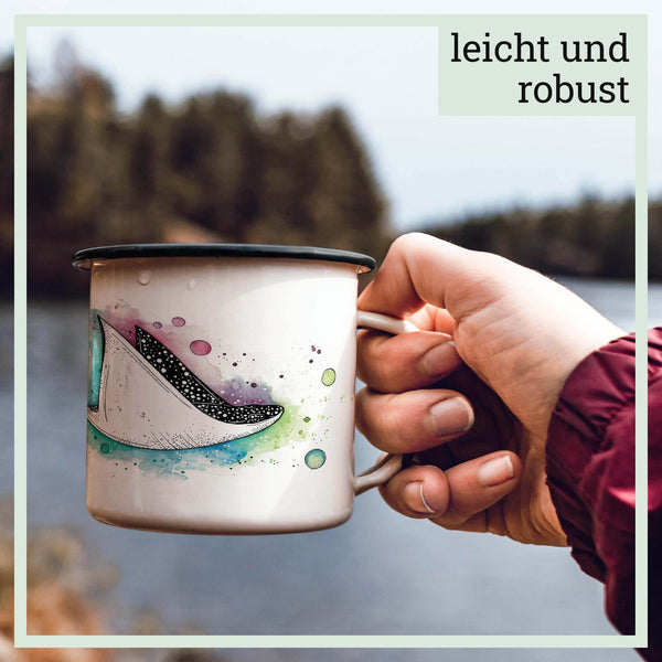 Emailletasse – Space Rochen