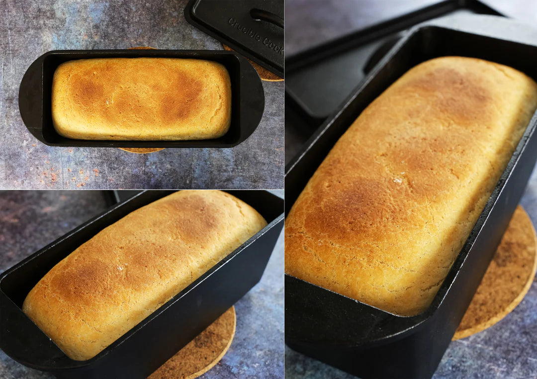 Brotbackform Gusseisen emailliert schwarz Kastenform 28 cm