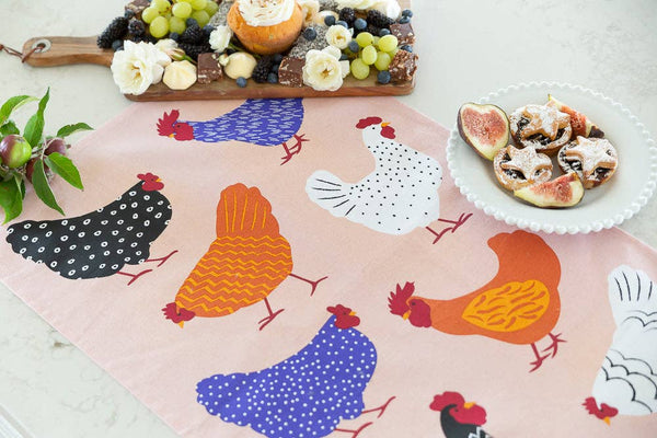 Geschirrtuch - Bright Hens Baumwolle 74cm x 47cm
