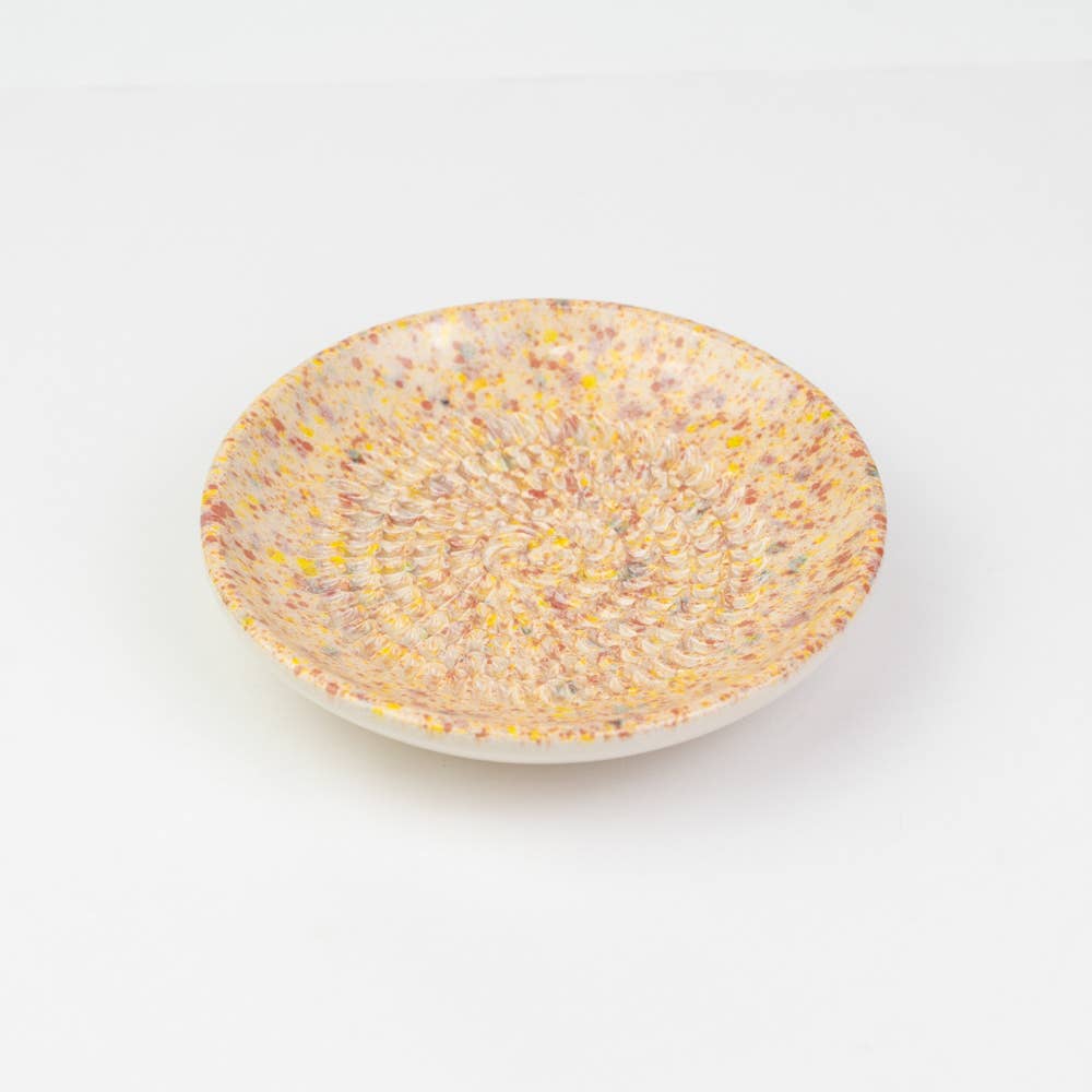 Keramikreibe "Konfetti" 12cm für Knoblauch, Ingwer & Gewürze