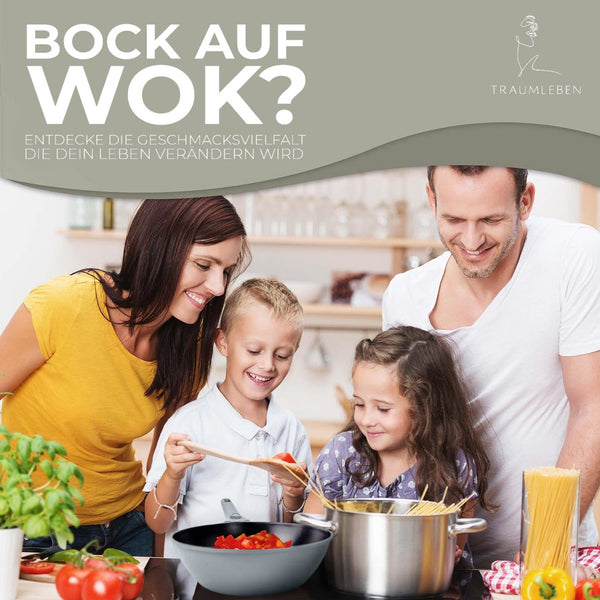 Wokpfanne 28 cm mit abnehmbarem Griff (grau)