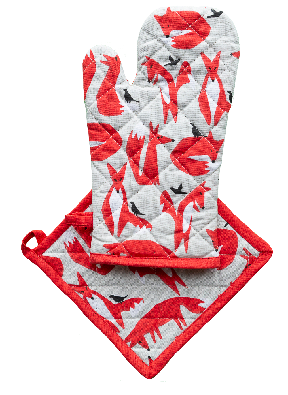 Ofenhandschuhen und Topflappen Fox