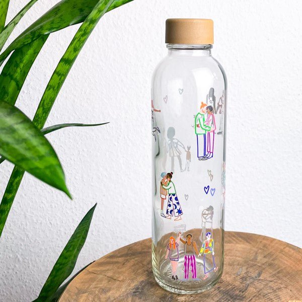 Trinkflasche Glas LOVE IS LOVE 0,7 l