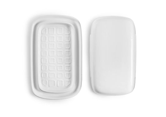 Butterdose weiß aus Keramik mit Deckel