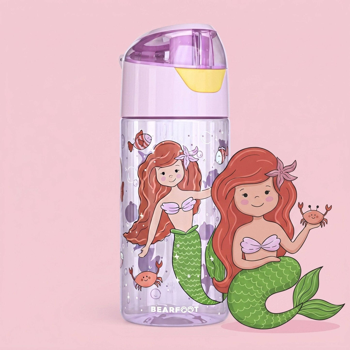 Trinkflasche Kinder, leichte Wasserflasche - Meerjungfrau