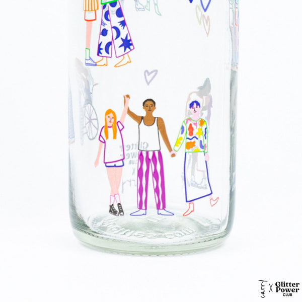 Trinkflasche Glas LOVE IS LOVE 0,7 l