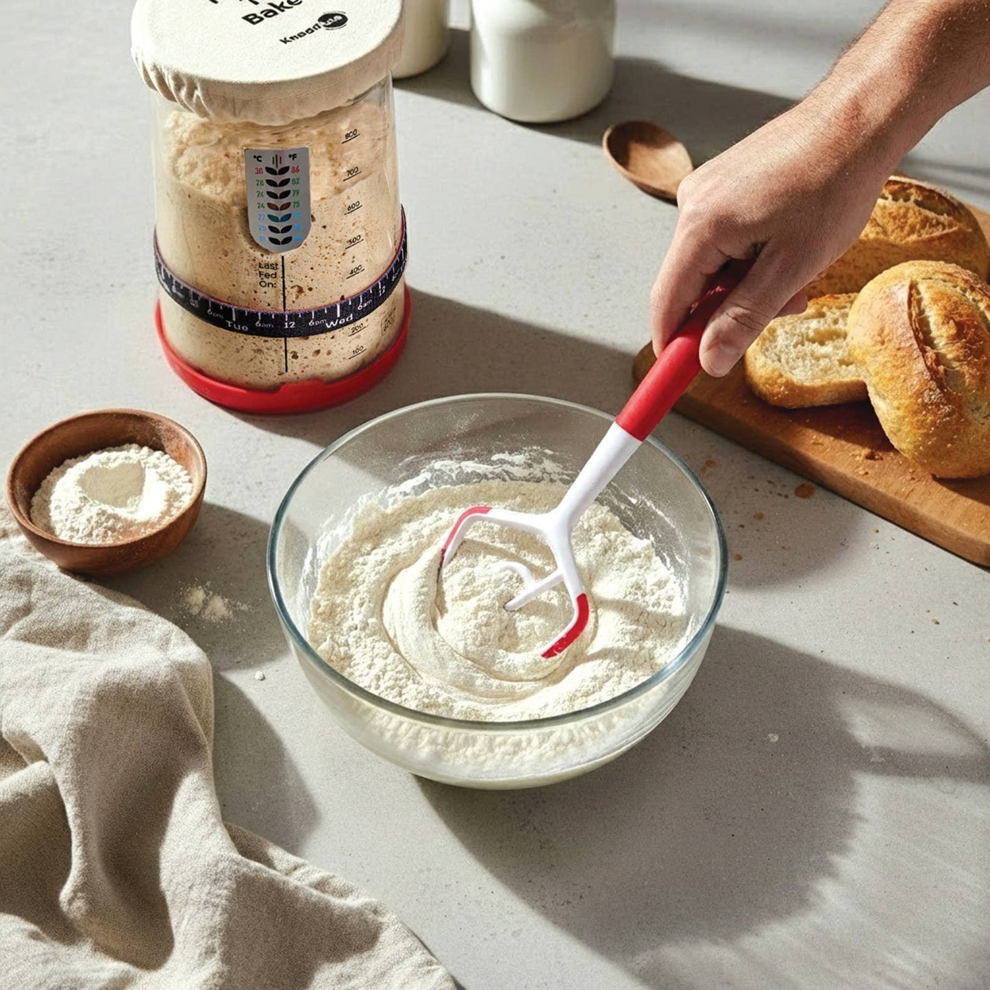 KneadAce® Teigstab, dänischer Teigquirl