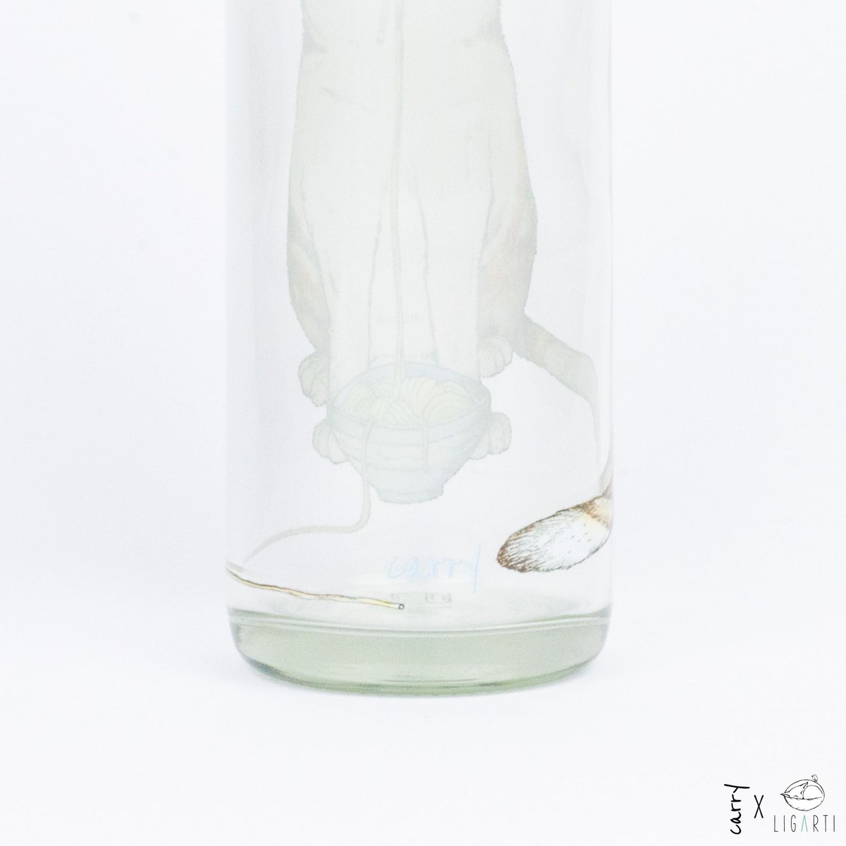 Trinkflasche Glas RAMEN CAT 0,7 l