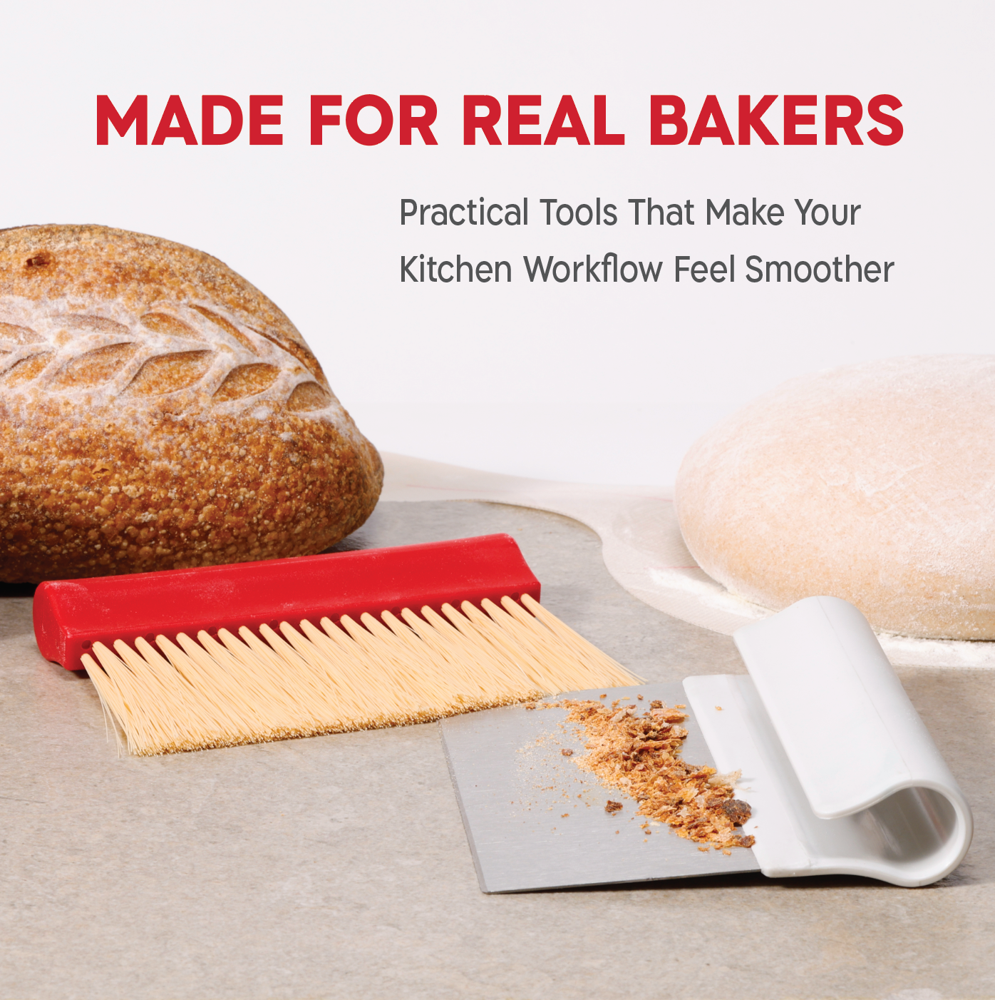 KneadAce Teigschaber und Bäckerpinsel