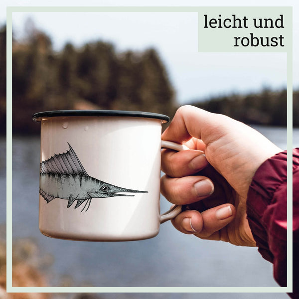 Emailletasse – Schwertfisch