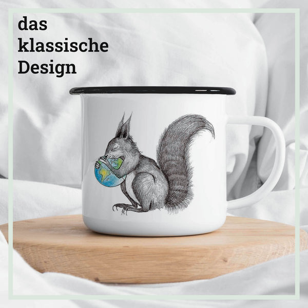 Emailletasse – Eichhörnchen Welt