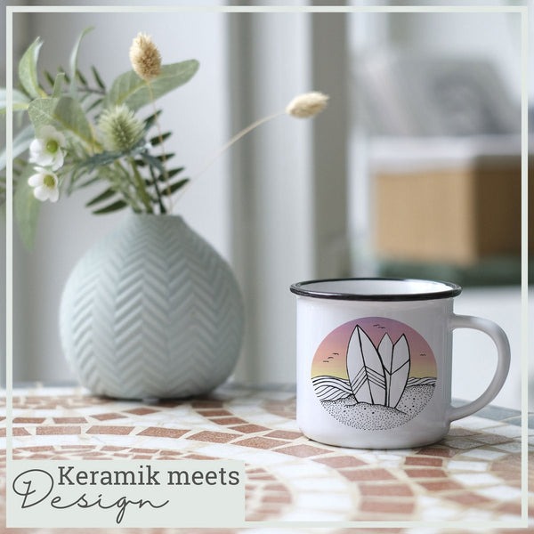 Keramiktasse – Surfing Day and Night