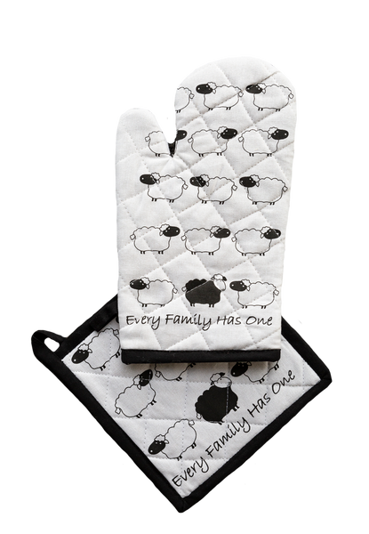 Ofenhandschuhen und Topflappen-Set EFHO Black Sheep