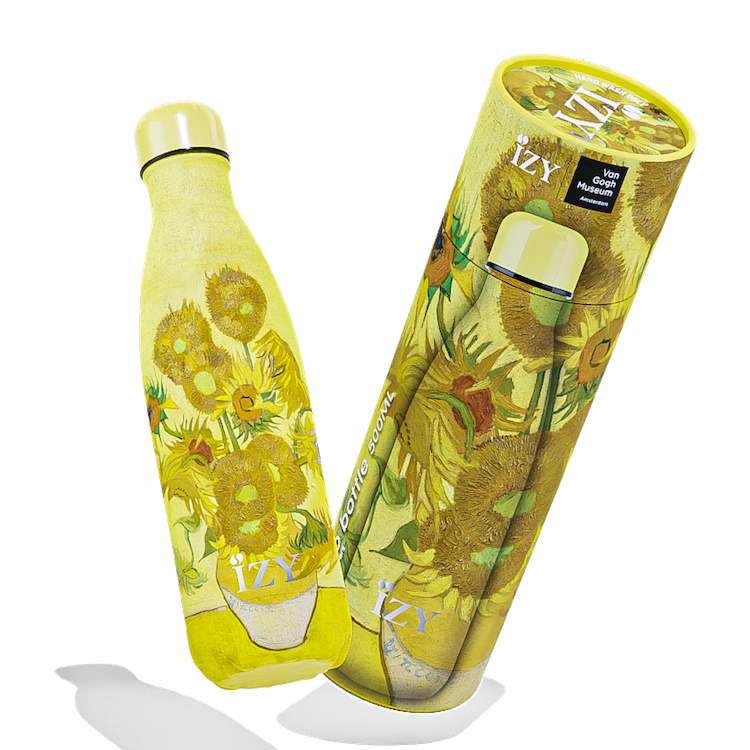 Trinkflasche Edelstahl 24h kalt 12h Sonnenblumen - Van Gogh - 500ML