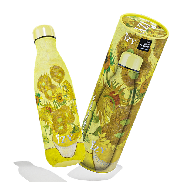 Trinkflasche Edelstahl 24h kalt 12h Sonnenblumen - Van Gogh - 500ML