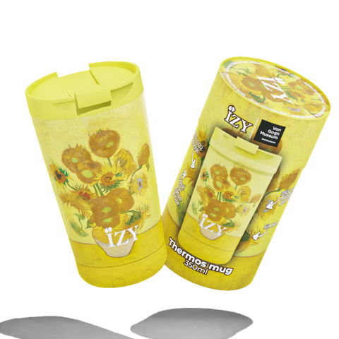 Kaffeebecher to go  Edelstahl 12h kalt 6h Sonnenblumen - 350ML