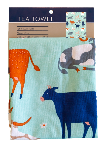 Geschirrtuch - Green Cows Baumwolle 74cm x 47cm