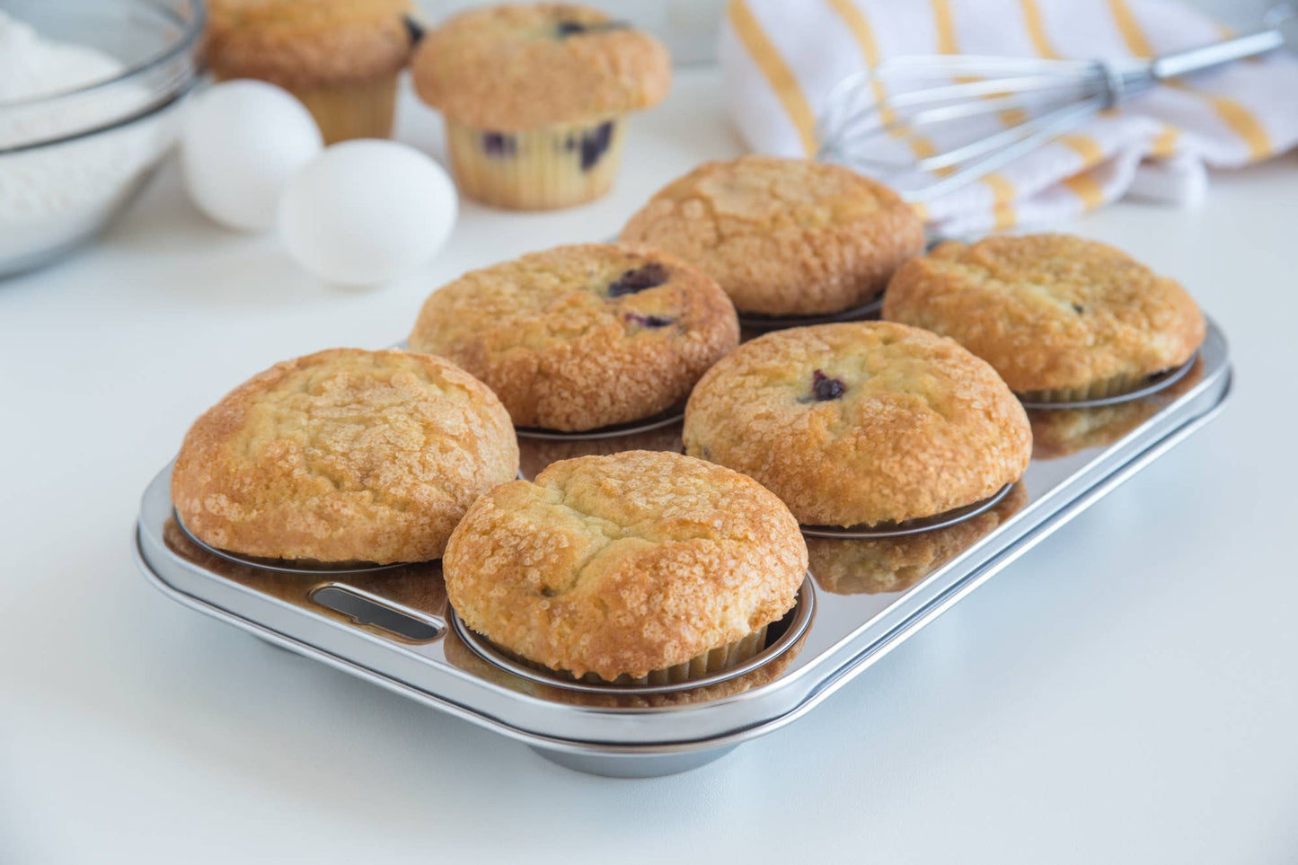 Muffinform aus Edelstahl, 6 Muffins, 26,25cm x 18,1cm