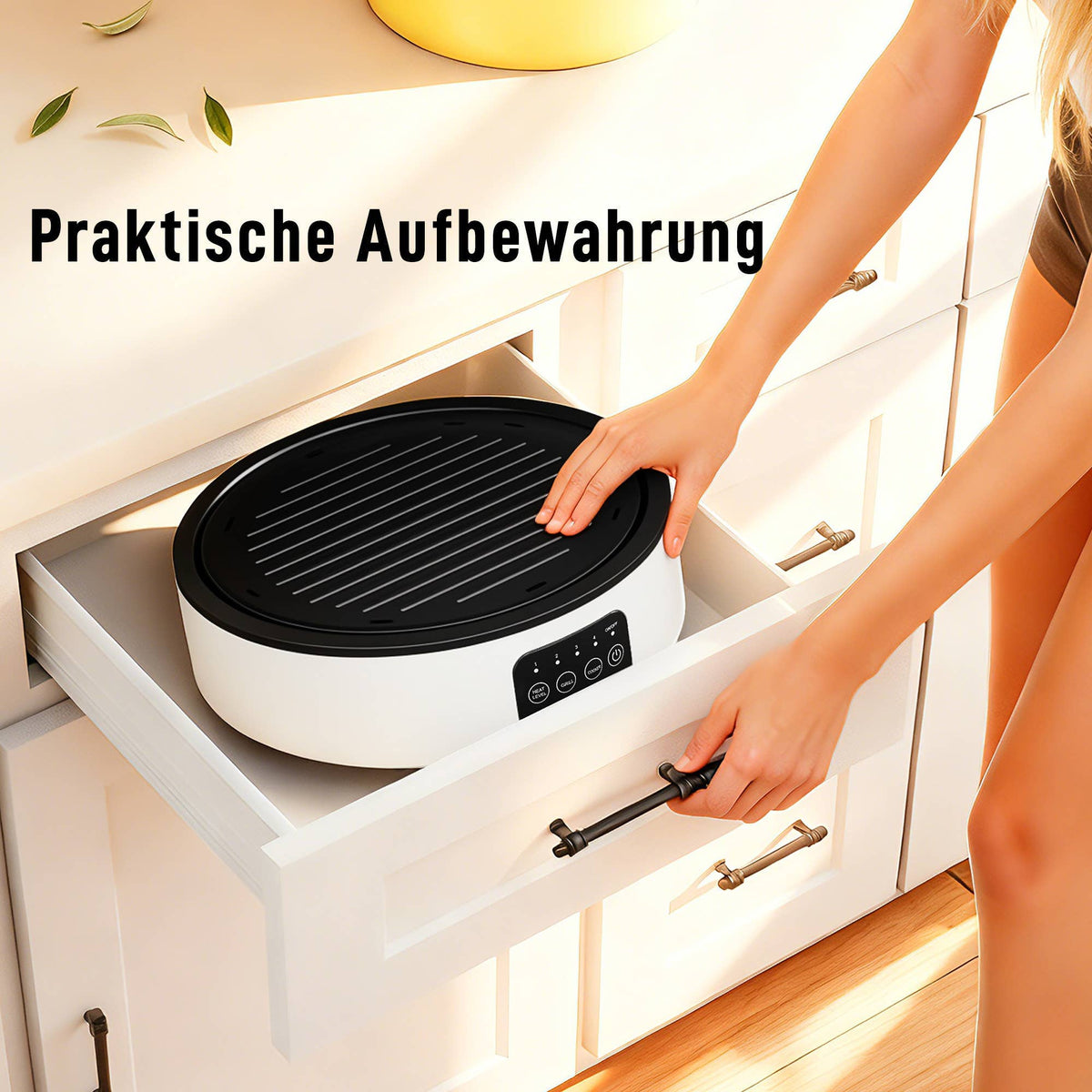Dual-Keramikkochfeld-Tischgrill, 2-in-1 -Design, Weiß