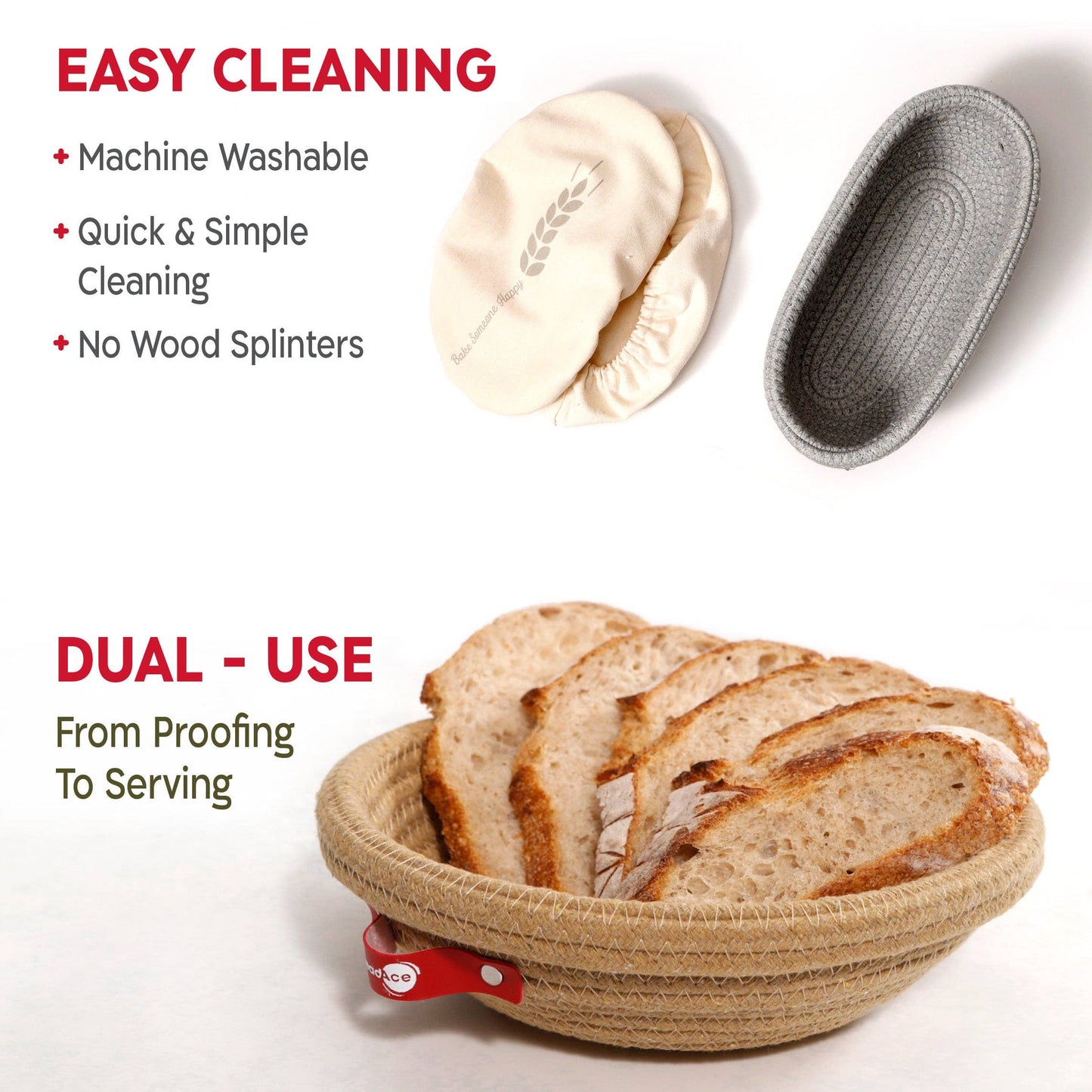 Sauerteig-Set: 680 g Glas, 2 Bannetons aus Baumwollseil, Brot-Rasiermesser