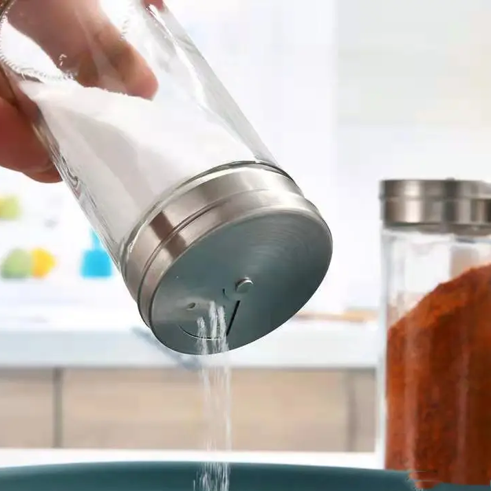 Gewürzstreuer Glas/Edelstahl 100 ml mit Dosierlöchern