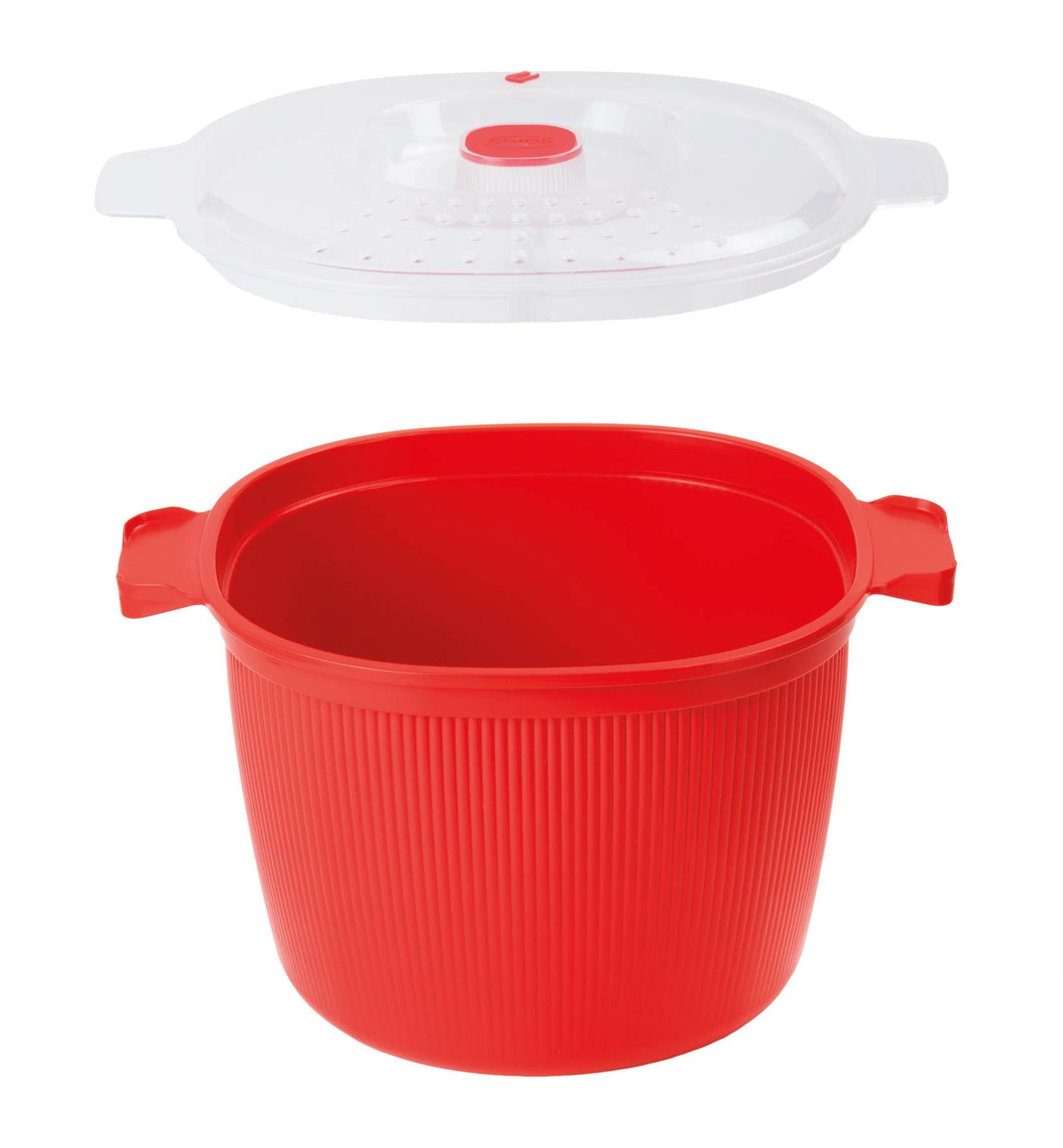 Pasta und Kartoffeln Mikrowellenkocher 4L. - Rot